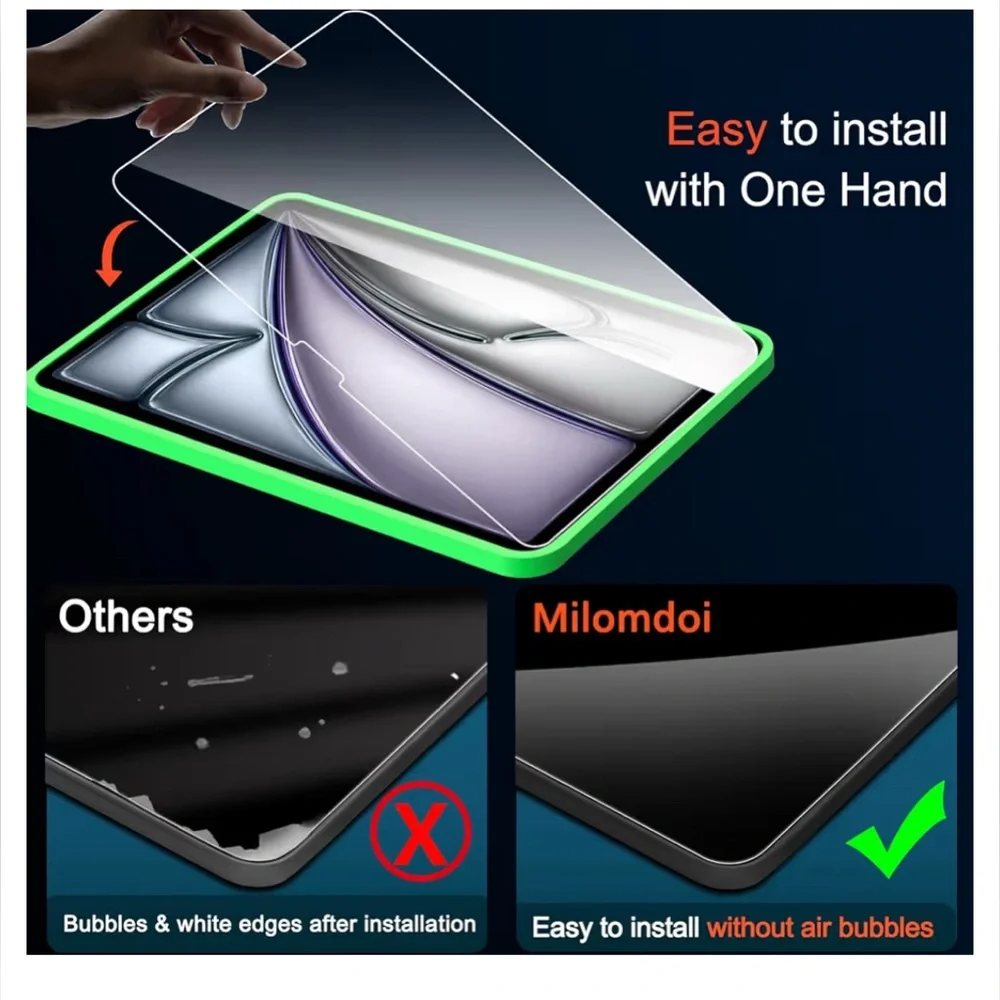 NEW Milomdoi 3 Pk Screen Protector iPad Air 13” 2024 6th Gen L9H Tempered Glass